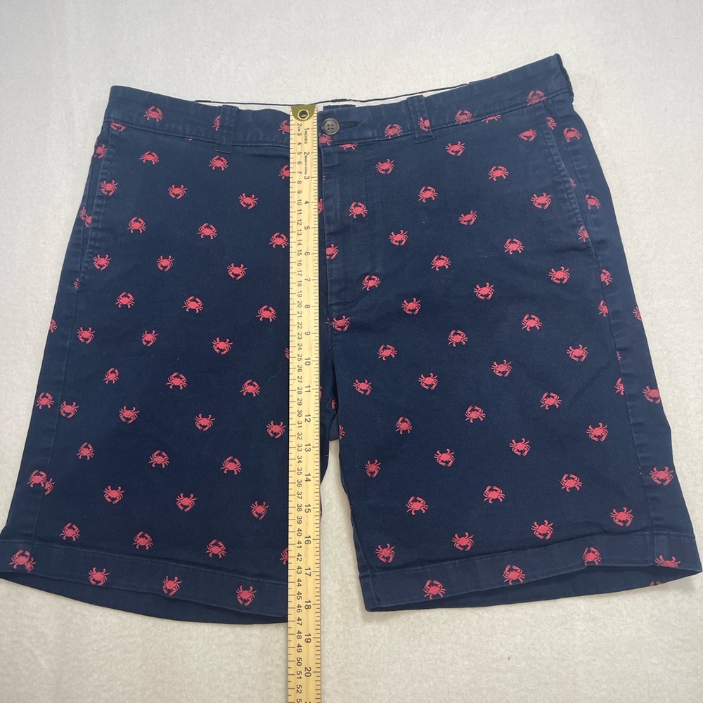 J.Crew Men’s Navy Crab Print Chino Shorts – Size 34 Nautical Summer Preppy - Picture 6 of 6